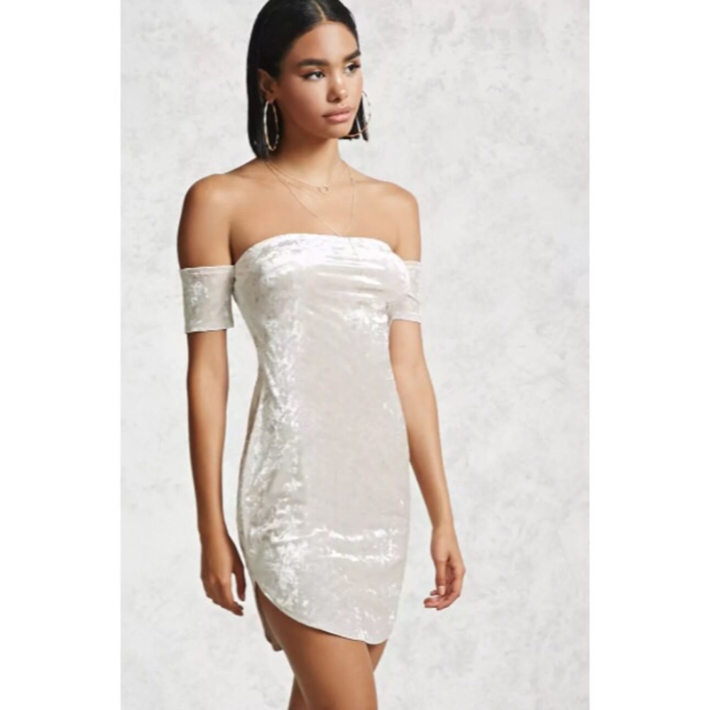 Forever 21 Crushed Velvet Off the Shoulder Dress